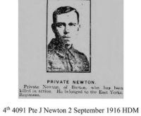 4th 4091 Pte J Newton 2 September 1916 HDM1.jpg